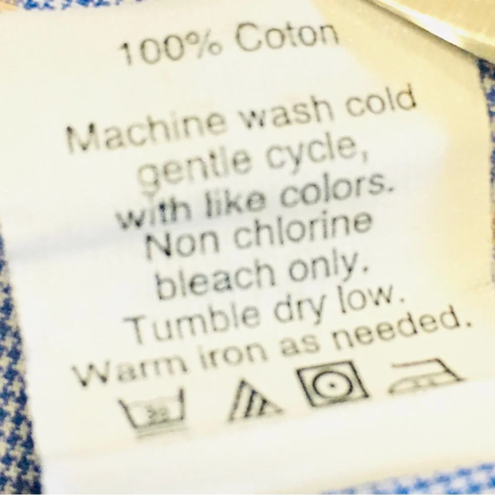 J.Crew Blue Plaid Button Down Long Sleeves Casual Shirts M. Made in Mauritius.